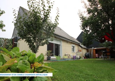 Aménagement de combles à charpente métallique en Bretagne